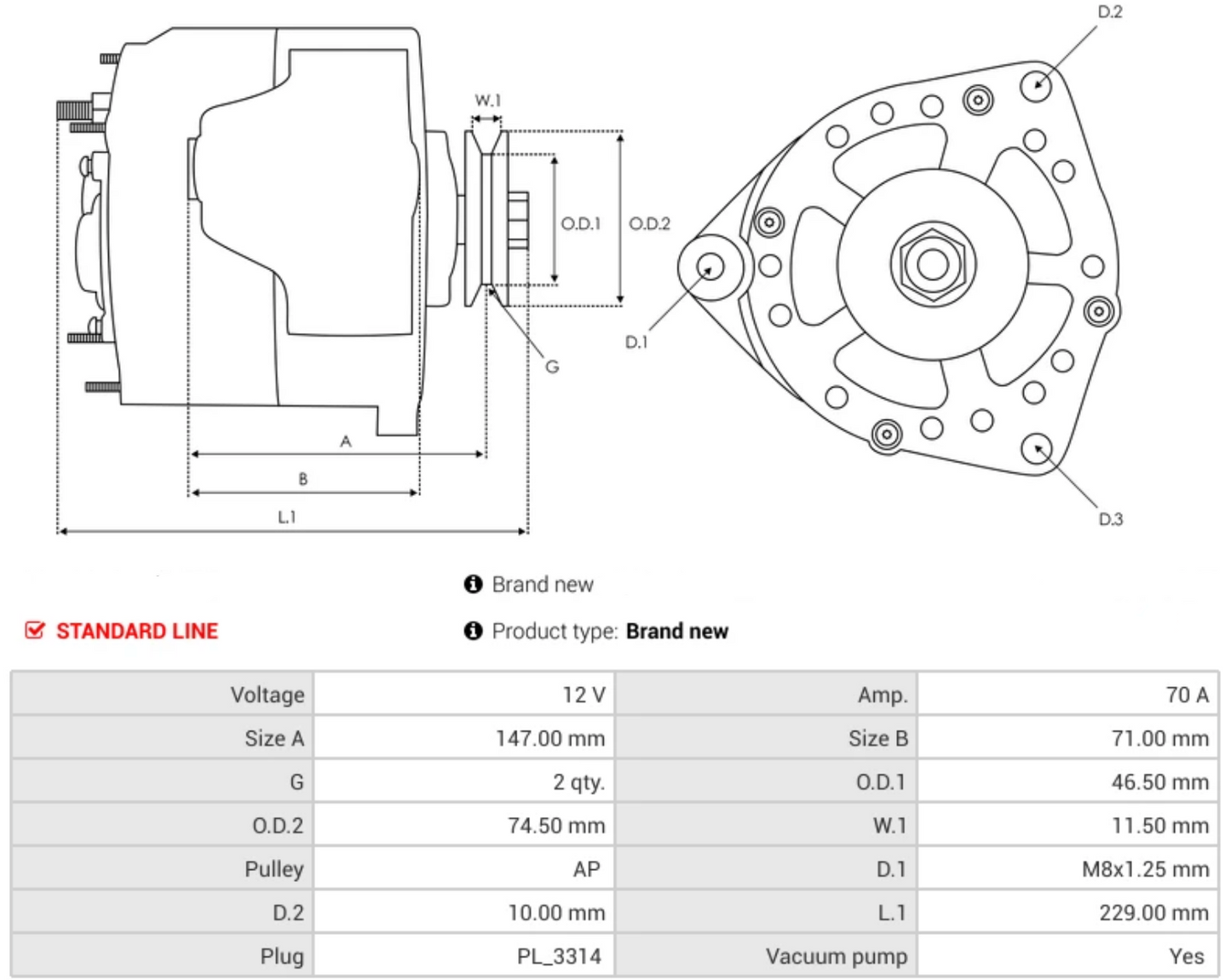 オルタネーター ハイエース 3l- 1989-2004