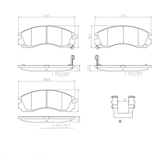 Brake Pads FRONT Delica L400 1994-2006