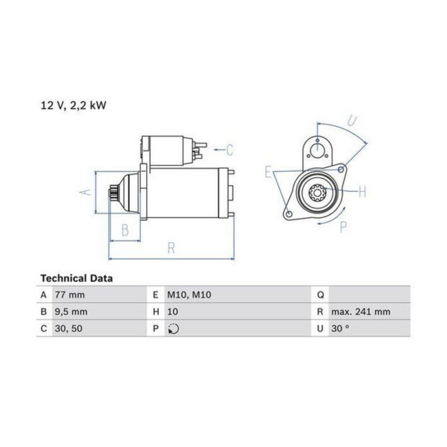 スターターモーター 2.8L 4m40 デリカ L400 1994-2006