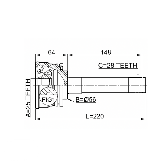 CV Axle OUTER LEFT or Right Kit Delica L400 1994-2006