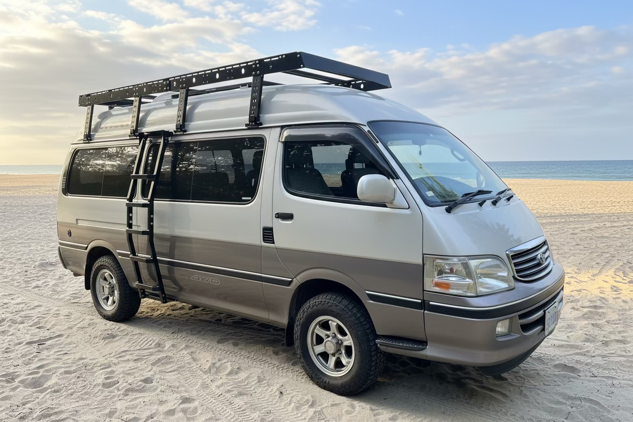 ハイエース 1989-2004 ロールーフ アルミラダー 右側 – HiYota Parts Inc