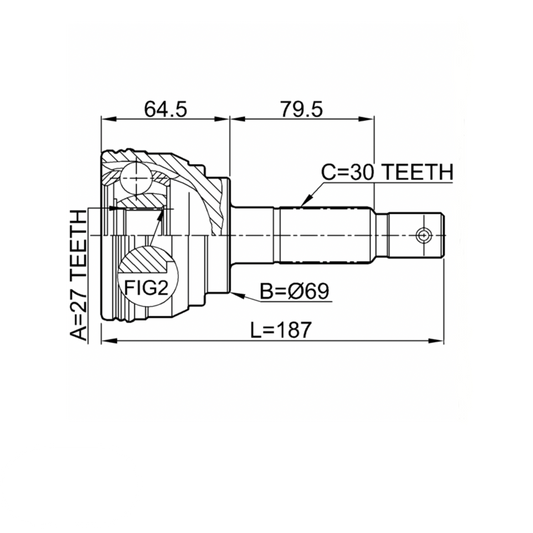 CV Axle Front OUTER Kit Hiace 2004-2018