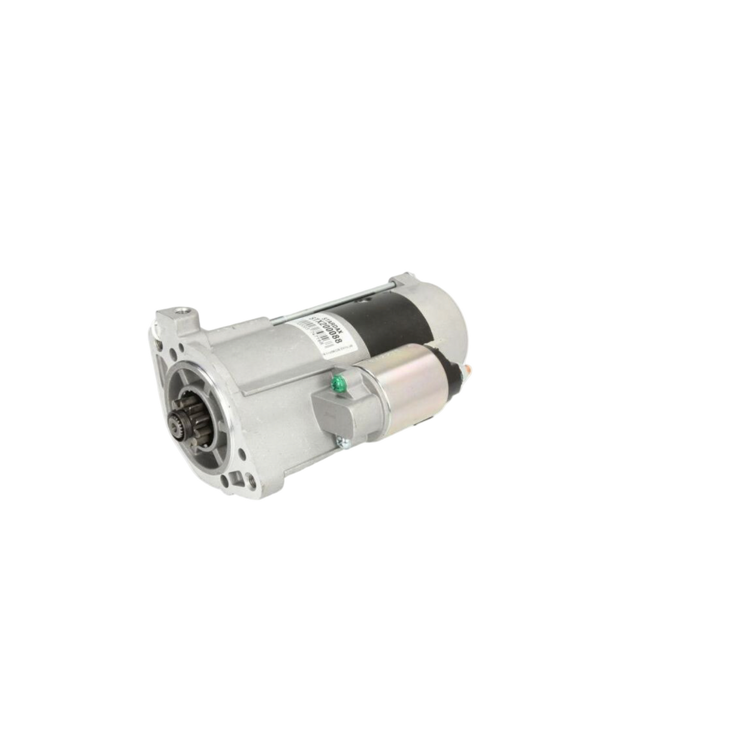 A starter motor for a Mitsubishi Delica L400 1994-2006, silver in color, with mounting hardware attached.