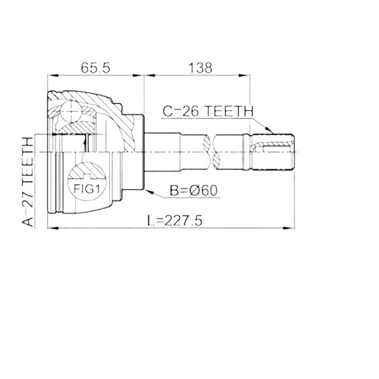 CV Axle OUTER Kit Hiace 1989-2004 - Made in Germany