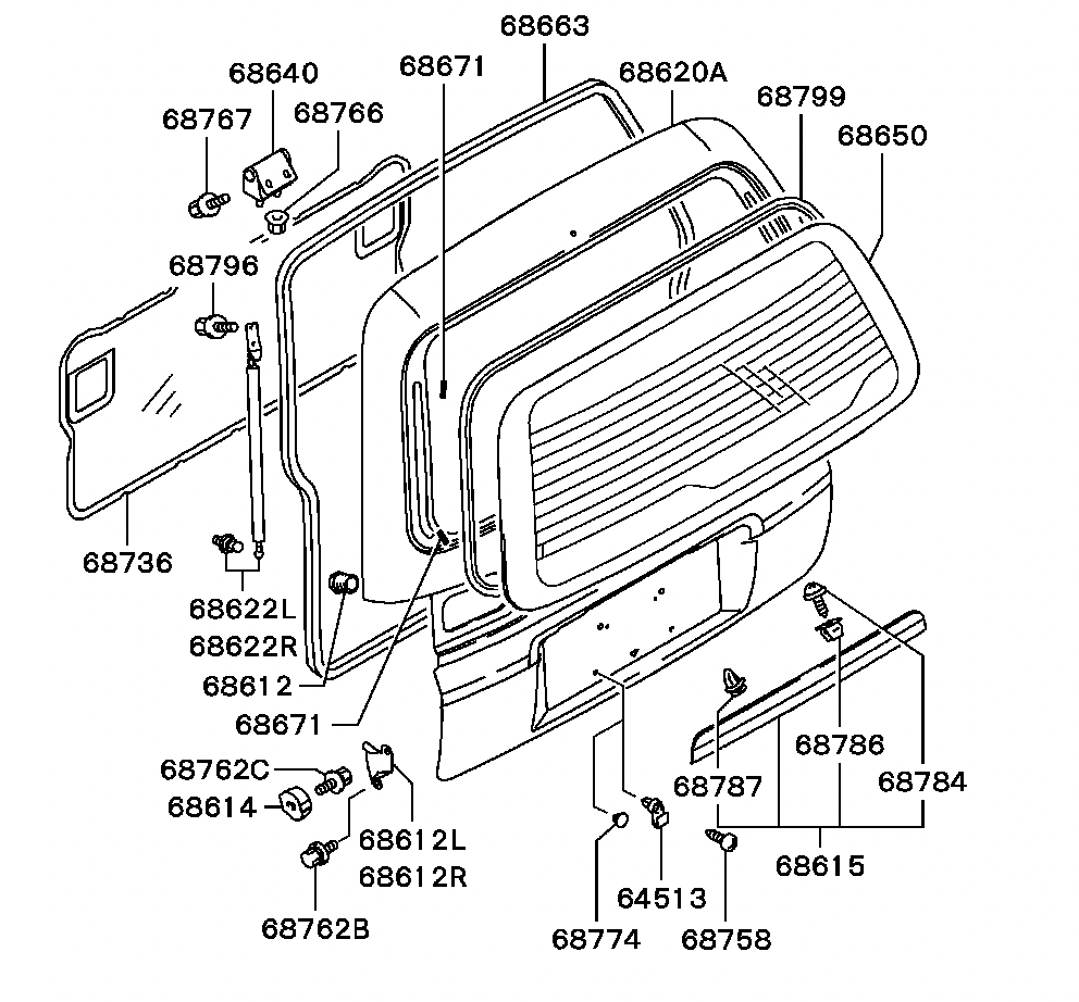 フロントガラス デリカ L400 1994-2006