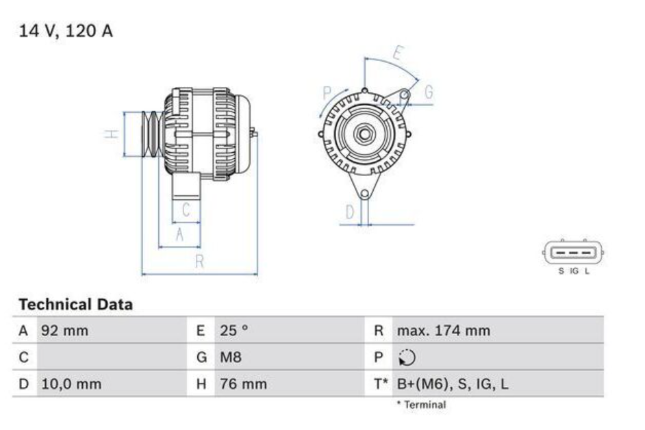 120 AMP Alternator Hiace 1KZT- 1994-2004 UPGRADE