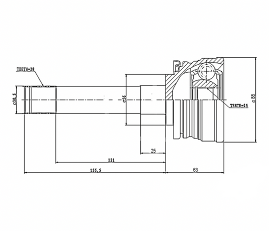 CV axle Outer Front LEFT and RIGHT - Delica l300