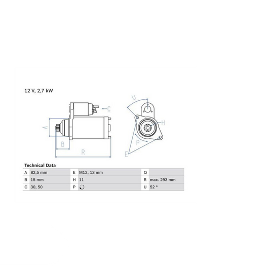 Starter Hiace 1989-2004 3l, 5l - Aftermarket