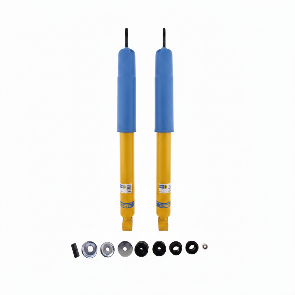 Bilstein rear shock absorber for Mitsubishi Delica L400 1994–2006, monotube gas suspension shock, NON-ECS, eye-to-pin mount, fits 4D56, 4M40, 6G72, 4G63 and 4G64 engines.