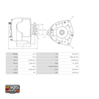 Alternator Hiace 3l- 1989-2004