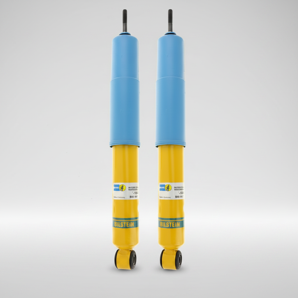 Bilstein B6 front shock absorbers for Toyota Hiace H100 and H200, heavy-duty gas shocks for improved ride, handling, and suspension performance.