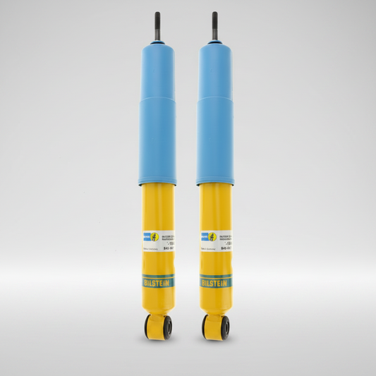 Bilstein B6 front shock absorbers for Toyota Hiace H100 and H200, heavy-duty gas shocks for improved ride, handling, and suspension performance.