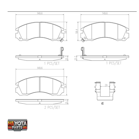 Brake Pads FRONT Brembo Delica L400 1994-2006