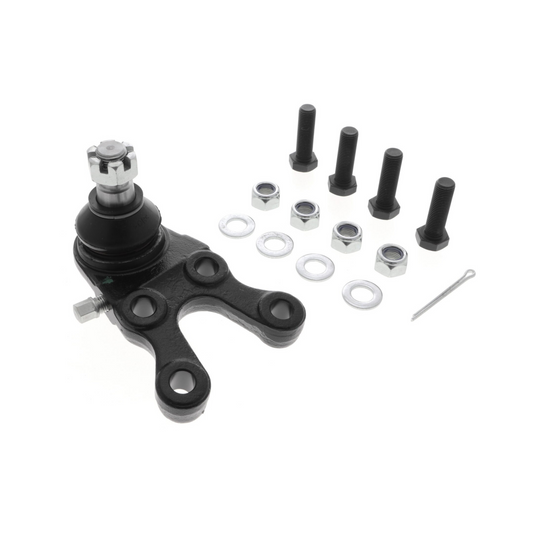 Lower Ball Joint for a vehicle, featuring a black castle nut, cotter pin, and key for installation. The part is displayed on a white background with the 'Heyota Parts' logo.

