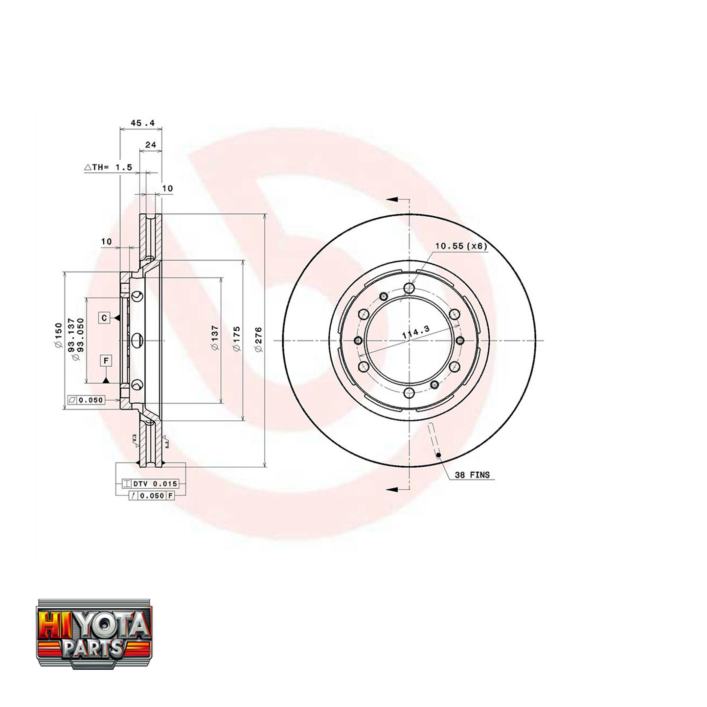 Brembo FRONT Disc Brakes - DELICA L400 1994-2006