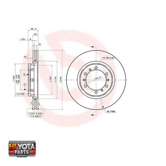 Brembo FRONT Disc Brakes - DELICA L400 1994-2006