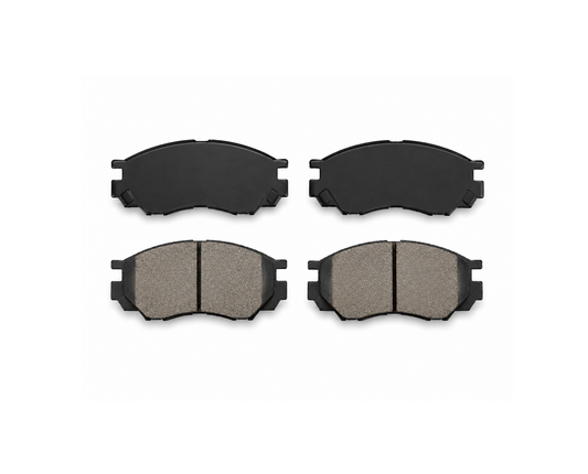 Front brake pad set for Mitsubishi Delica L400 2WD 5-bolt disc brakes, premium replacement brake pads, replaces AY040MT008, DBP511119, MR205256, MR205257, MR389547, MR389550, MR510680, X3511009.