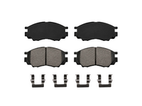 Front brake pad set for Mitsubishi Delica L400 2WD 5-bolt disc brakes, premium replacement brake pads, replaces AY040MT008, DBP511119, MR205256, MR205257, MR389547, MR389550, MR510680, X3511009.