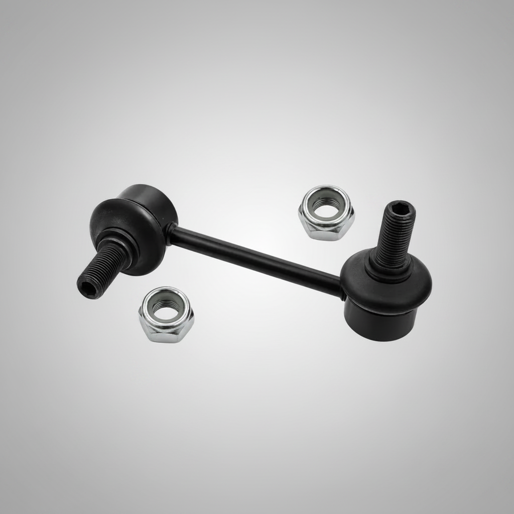 Alt Text:
Front sway bar stabilizer link for Toyota HiAce H100, OEM 48820-26010, suspension replacement with mounting nuts.