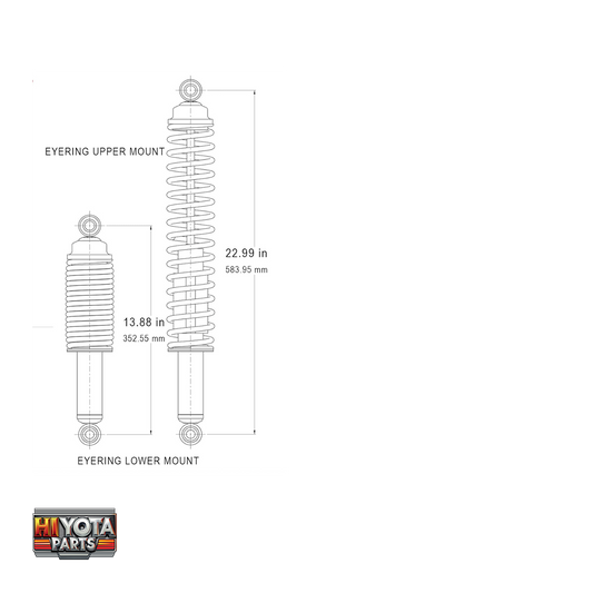 Rear Load Adjusting Shocks Hiace 1989-2018