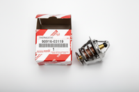 Genuine Toyota 90916-03119 76°C low-temperature thermostat for Toyota Hiace KZH 1KZ-TE diesel engine with original Toyota Genuine Parts box.