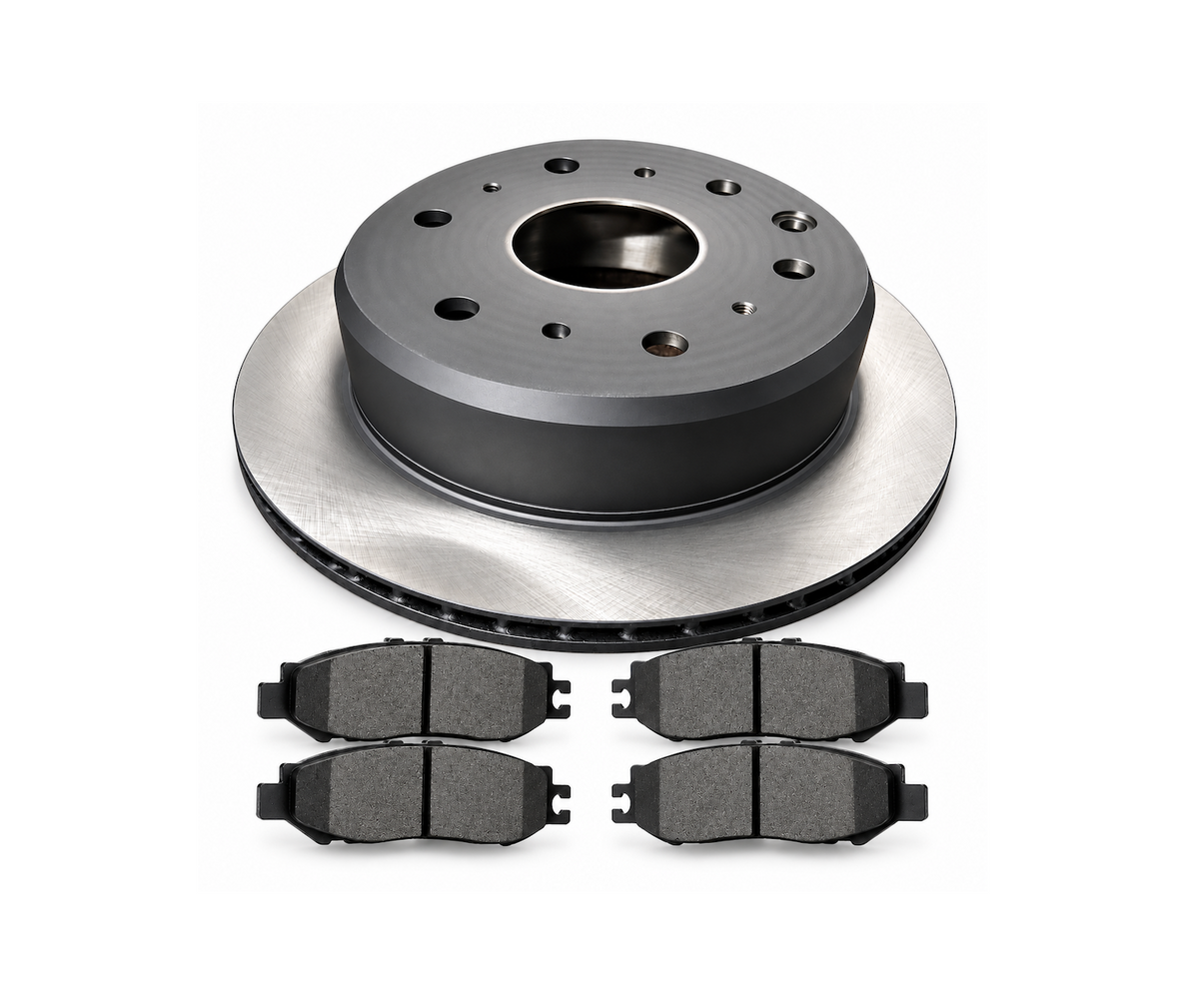 HiYota rear brake disc rotor pair for Toyota Grand HiAce, Granvia, Regius and Touring HiAce. 295 mm, 6-lug cast iron rotors. Available as two rear rotors or a complete package with rear brake pads. OEM 42431-26160 combo with pads