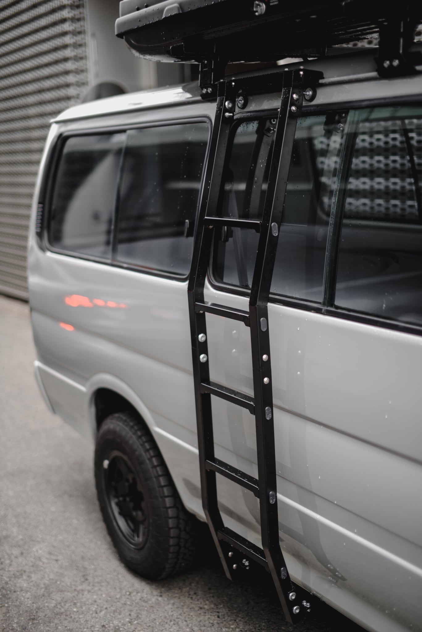 Hiace Short Wheel Base 2004 2018 Aluminum Side Ladder HiYota Parts Inc Hiace Short Wheel Base 2004 2018 Aluminum Side Ladder HiYota Parts Inc