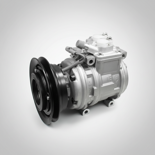 Genuine DENSO OEM AC compressor for Toyota HiAce 1989-2004 1KZ-TE, 3L, 5L diesel engines, Made in Japan, OEM part number 88320-60630, fits HiAce, Hilux, Land Cruiser, Prado, Dyna and ToyoAce.