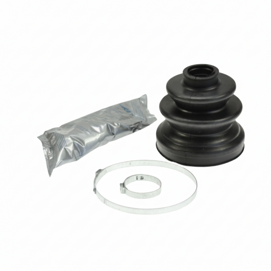 Inner CV boot kit for Mitsubishi Delica L400 1994–2006, fits left or right transmission-side inner CV axle, includes boot, grease, and clamps.