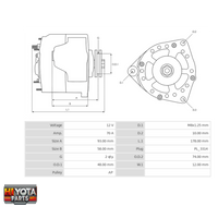 AS Alternator Hiace 1KZT- 1994-2004