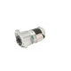 A starter motor for a Mitsubishi Delica L300 1990-1993 and Delica L400 1994-2006, silver in color, with mounting hardware attached.

