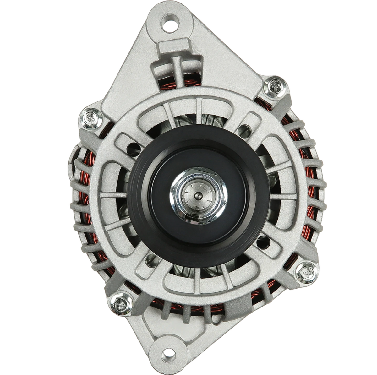 Mitsubishi Delica L400 2.4L 4G64 gas alternator, 12V 90A, with technical dimensions, mounting specifications, pulley details, and 2-pin L/S connector diagram. MD313384