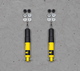 Old Man Emu front shock absorbers for Mitsubishi Delica L300, heavy-duty premium suspension shocks sold as a pair for improved handling, stability, off-road and overland performance.