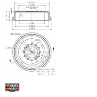 Rear Brake Drum Hiace 1989-2004