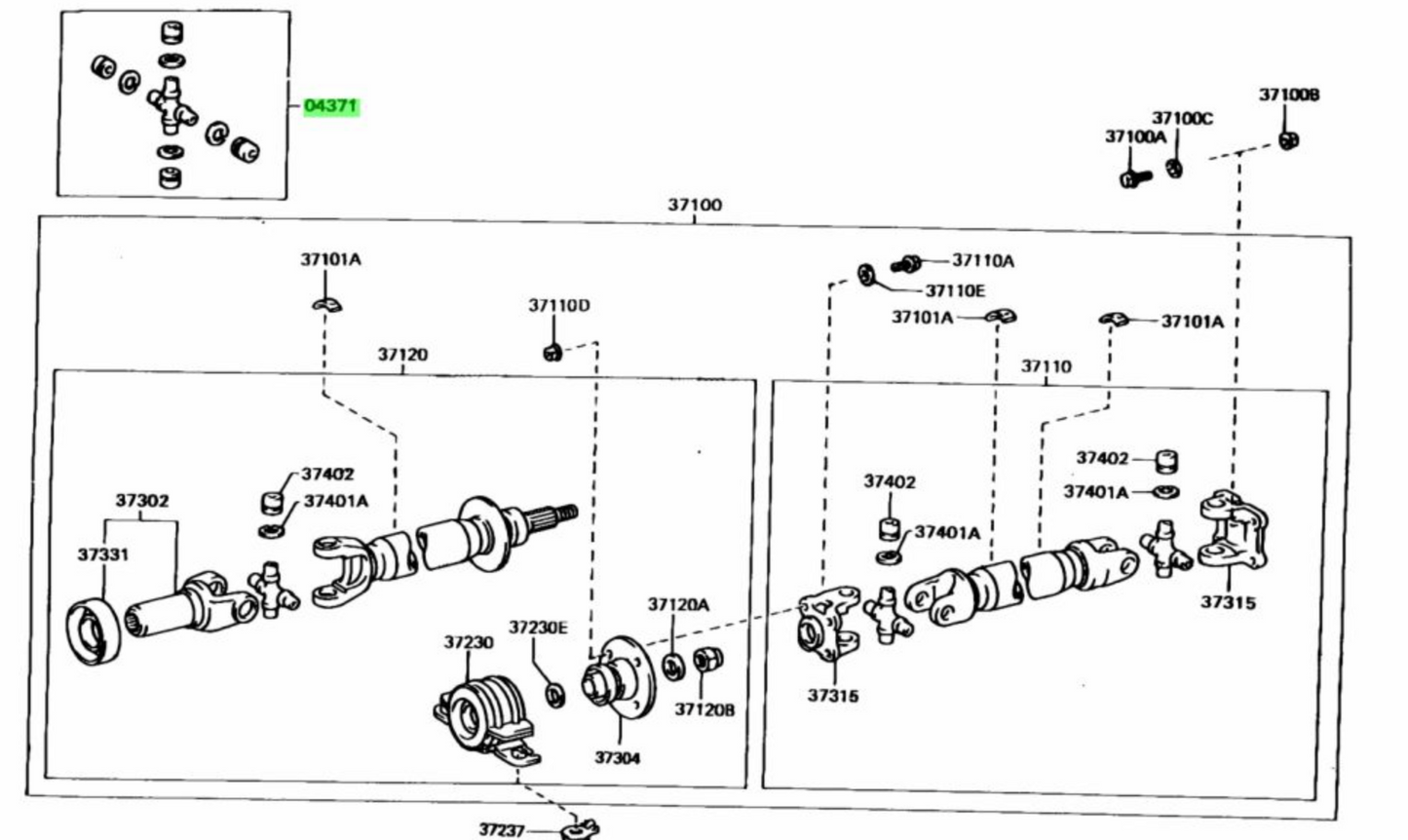 Hiace U-Joint Axle Hiace 1989-2004