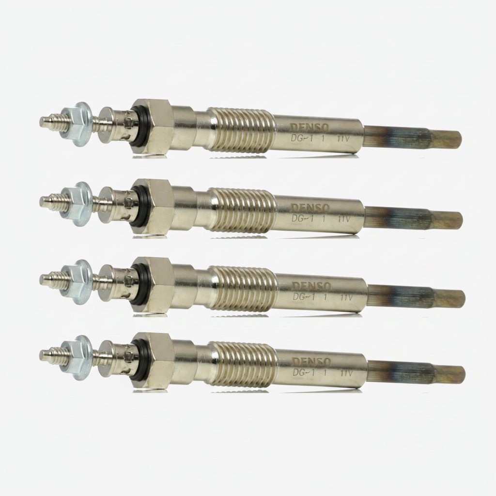 Toyota 1KZ-T / 1KZ-TE diesel engine glow plug set, OEM part numbers 19850-67020 and 19850-67030 (1985067020 / 1985067030). Fits Toyota HiAce, Hilux, Hilux Surf, Land Cruiser Prado, Land Cruiser, Granvia, Grand HiAce, Regius, Regius Ace, 4Runner, LiteAce, TownAce, Caldina, Camry, Carina, Corona, Gaia, Ipsum, Picnic, Vista, and other Toyota diesel models equipped with 1KZ-T, 1KZ-TE, 3C-T, or 3C-TE engines.