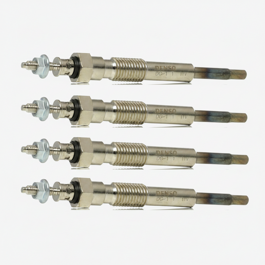 Toyota 1KZ-T / 1KZ-TE diesel engine glow plug set, OEM part numbers 19850-67020 and 19850-67030 (1985067020 / 1985067030). Fits Toyota HiAce, Hilux, Hilux Surf, Land Cruiser Prado, Land Cruiser, Granvia, Grand HiAce, Regius, Regius Ace, 4Runner, LiteAce, TownAce, Caldina, Camry, Carina, Corona, Gaia, Ipsum, Picnic, Vista, and other Toyota diesel models equipped with 1KZ-T, 1KZ-TE, 3C-T, or 3C-TE engines.