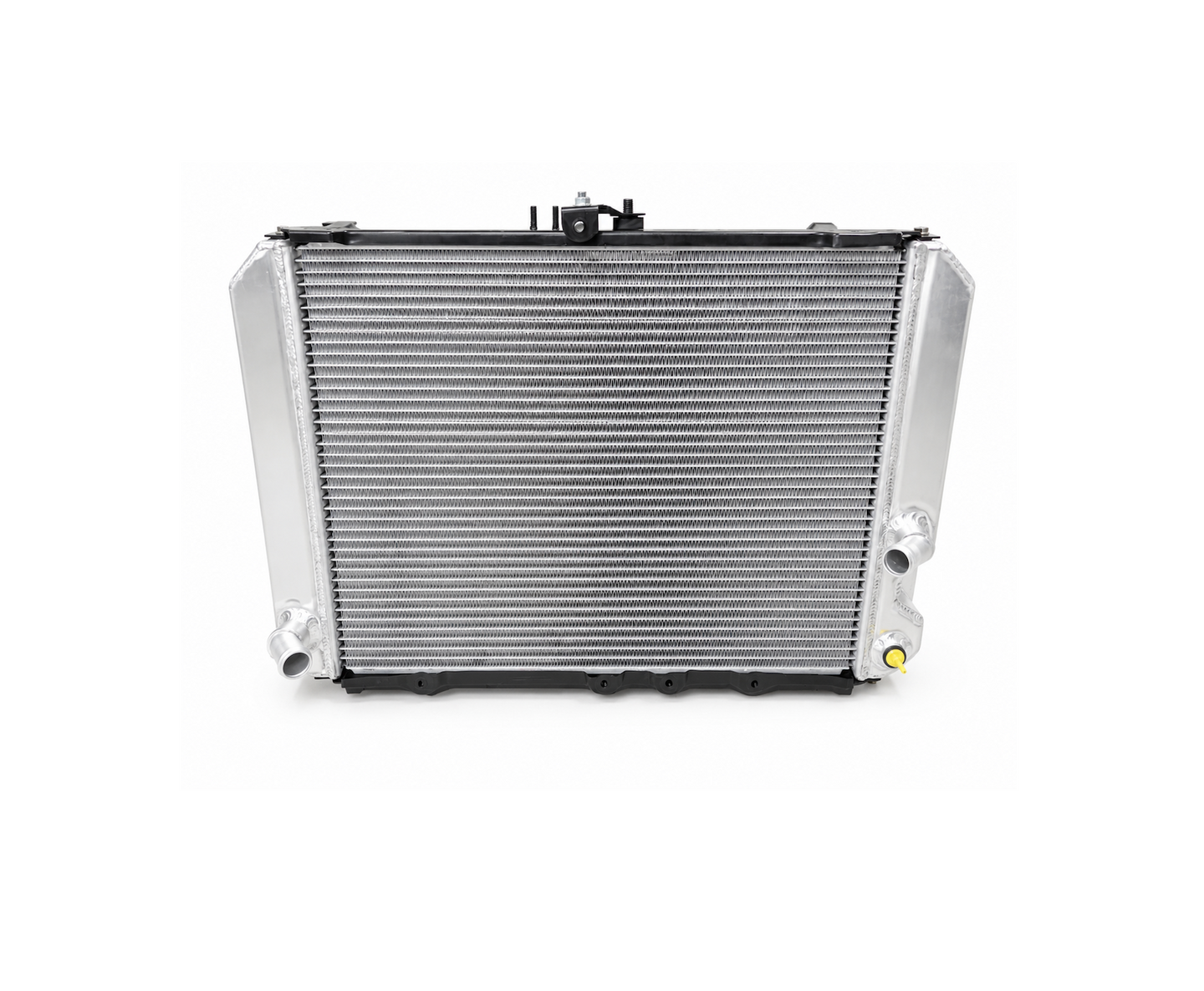 Toyota HiAce 1KZ-TE diesel all-aluminum radiator for select 1993–2004 models, HiYota Parts heavy-duty replacement radiator with welded aluminum tanks, integrated fittings and high-efficiency cooling core.
