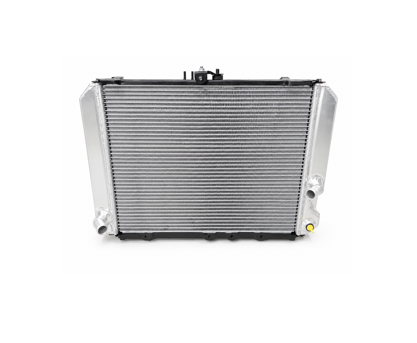 Toyota HiAce 1KZ-TE diesel all-aluminum radiator for select 1993–2004 models, HiYota Parts heavy-duty replacement radiator with welded aluminum tanks, integrated fittings and high-efficiency cooling core.