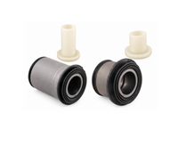 Two upper front control arm bushings with nylon sleeves for Mitsubishi Delica L400 1994–2006, OEM+ quality replacement suspension bushing kit.